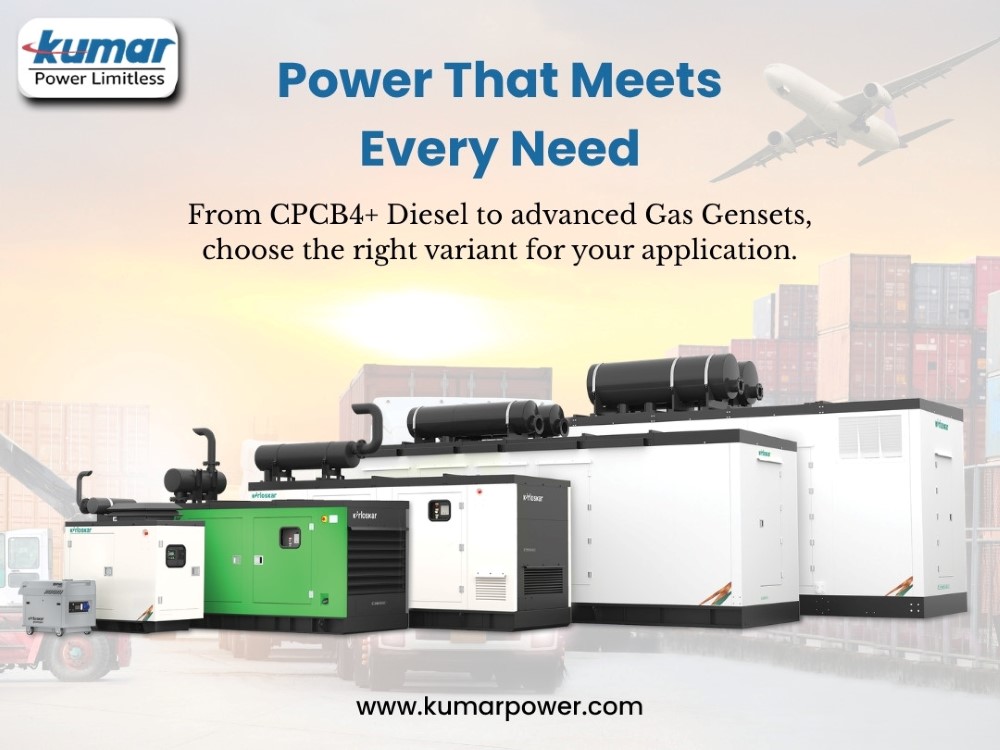Kirloskar Diesel And Gas Generators With CPCB Norms and <75dBA Sound