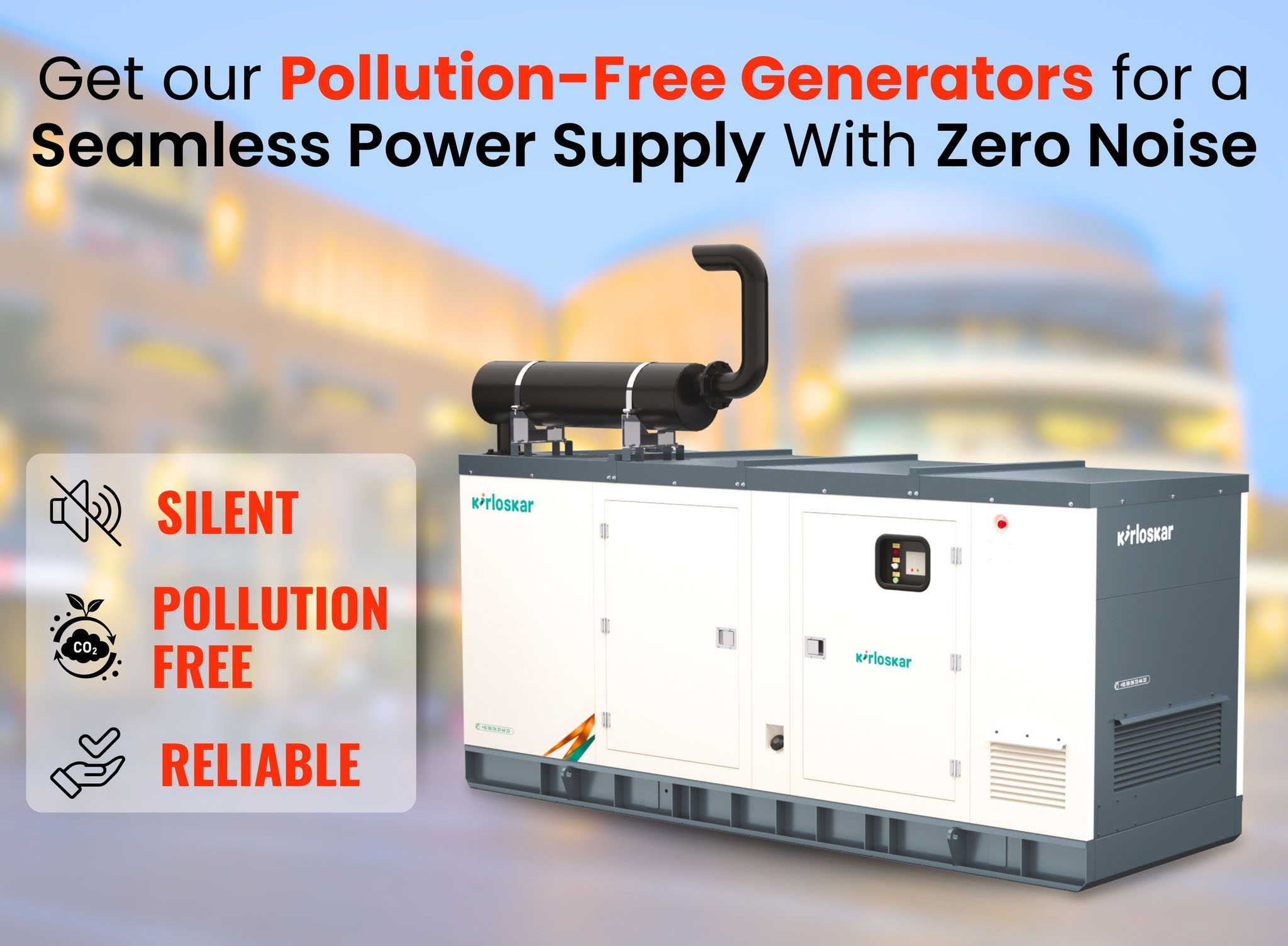 CPCB IV+ Kirloskar DG Set For Modern Power Backup Solution